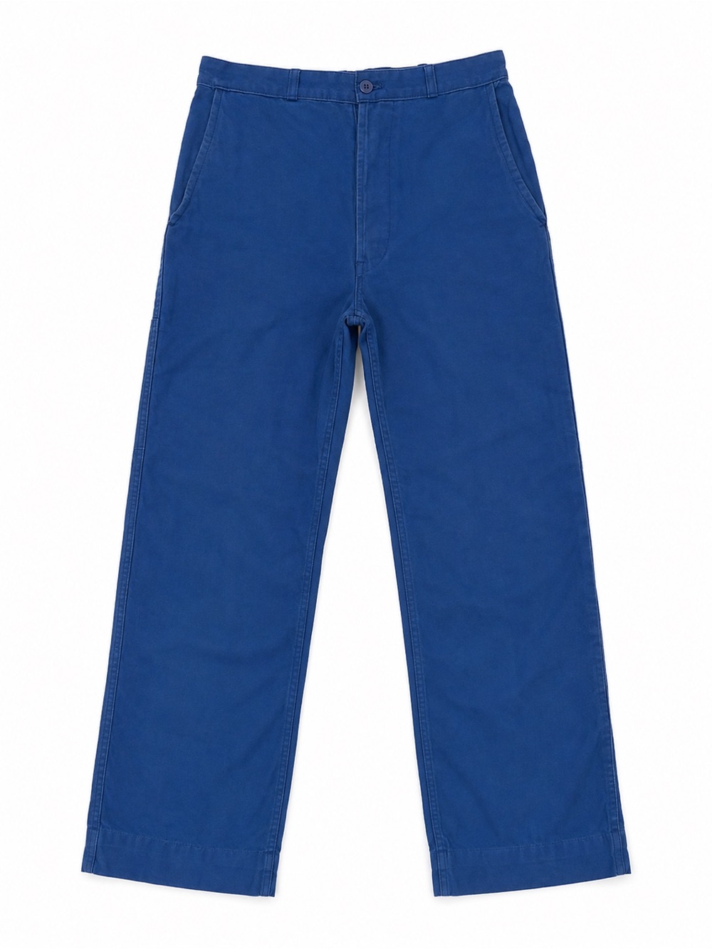 Vintage French Navy Workwear Straight-Leg Chinos in Cobalt Blue